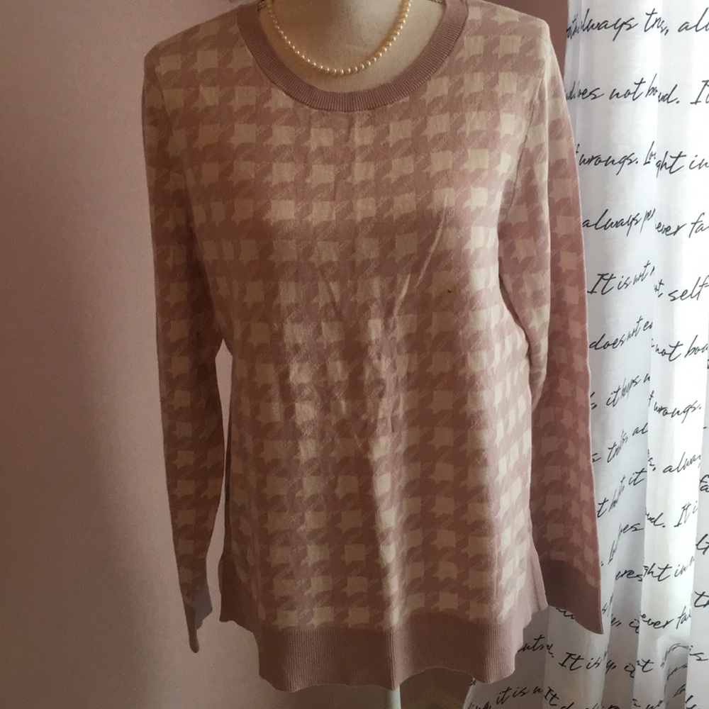 NEW Loft Lavender 🌸 Creme Crew Sweater Sz Large